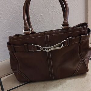 Classic Coach Brown Leather  Handbag